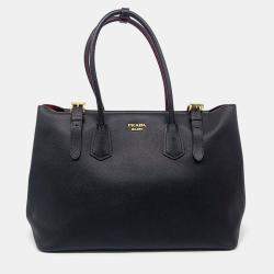 Prada Black Leather Saffiano Tote Bag