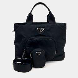 Prada Black Nylon Tote and Shoulder Bag