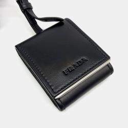 Prada Black Leather Saffiano Monochrome Tote and Shoulder Bag