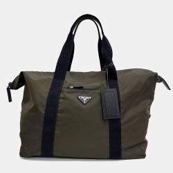 Prada Green Fabric Travel Bag