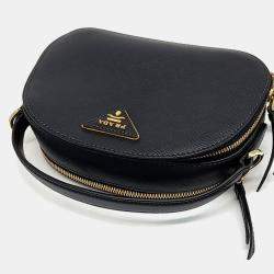 Prada Black Leather Saffiano Odette Bag