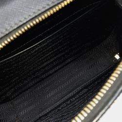 Prada Black Leather Saffiano Odette Bag
