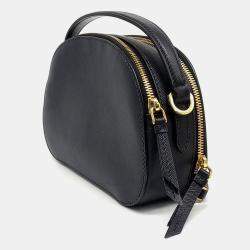 Prada Black Leather Saffiano Odette Bag