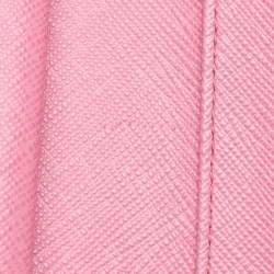 Pre Owned Prada Pink Saffiano Leather Trifold Continental Wallet