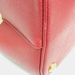 Prada Leather Canvas Shoulder Bag Beige Fuoco