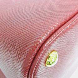 Prada Leather Canvas Shoulder Bag Beige Fuoco
