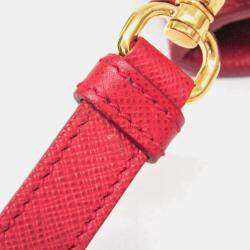 Prada Saffiano Galleria Saffiano Lux Shoulder Bag Fuoco