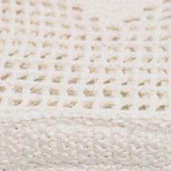 Prada White Raffia Effect Crochet Logo Embroidered Tote
