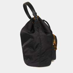 Prada Duet  Black Re-Nylon Bucket Bag