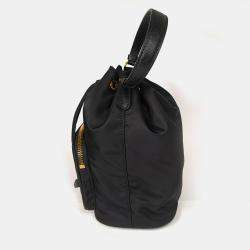 Prada Duet  Black Re-Nylon Bucket Bag