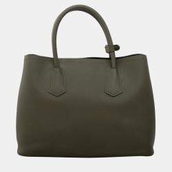 Prada Double Handle Green Tote Bag