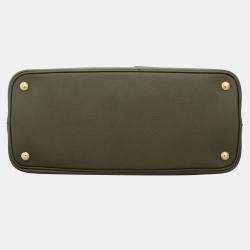 Prada Double Handle Green Tote Bag