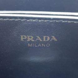 Prada Tambour White Leather and Wood 2Way Bucket Handbag
