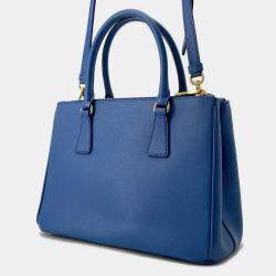 Prada Galleria Blue Leather 2Way Handbag