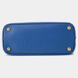 Prada Galleria Blue Leather 2Way Handbag