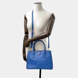 Prada Galleria Blue Leather 2Way Handbag