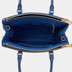 Prada Galleria Blue Leather 2Way Handbag