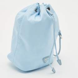 Prada Light Blue Nylon Re-Nylon Drawstring Pouch