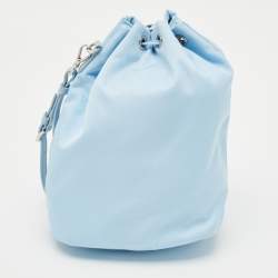 Prada Light Blue Nylon Re-Nylon Drawstring Pouch
