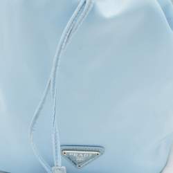 Prada Light Blue Nylon Re-Nylon Drawstring Pouch