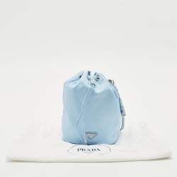Prada Light Blue Nylon Re-Nylon Drawstring Pouch