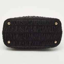 Prada Black Gaufre Tessuto Nylon and Leather Tote