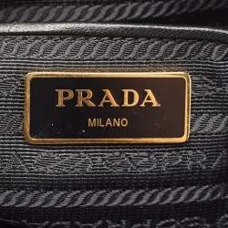 Prada Black Gaufre Tessuto Nylon and Leather Tote