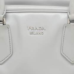 Prada Grey Leather Bauletto Bag