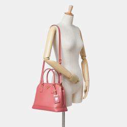 Prada Pink Medium Saffiano Lux Open Promenade Satchel