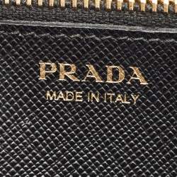 Prada Black Saffiano Leather Wallet On Chain