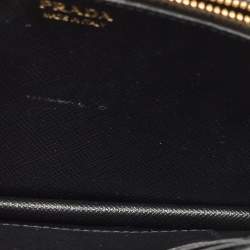 Prada Black Saffiano Leather Wallet On Chain