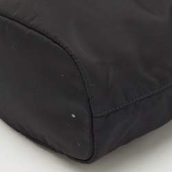 Prada Black Leather and Nylon Drawstring Wristlet Pouch