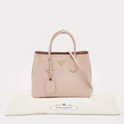 Prada Light Pink Leather Medium Double Handle Tote