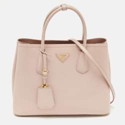 Prada Light Pink Leather Medium Double Handle Tote