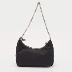 Prada Black Leather and Nylon Re-Edition 2005 Shoulder Bag
