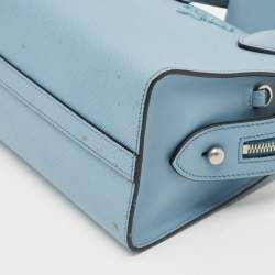 Pre Owned Prada Light Blue Saffiano Leather Small Monochrome Tote