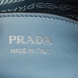Pre Owned Prada Light Blue Saffiano Leather Small Monochrome Tote