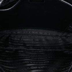 Prada Black Brushed Leather Cleo Shoulder Bag