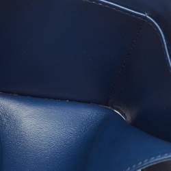 Prada Navy Blue Vitello Move Leather Envelope Trifold Wallet