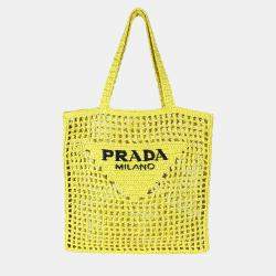 Prada Grass Crochet Raffia Tote