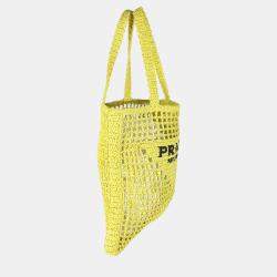 Prada Grass Crochet Raffia Tote
