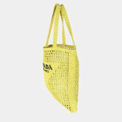 Prada Grass Crochet Raffia Tote