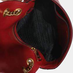 Prada Red Pattina Saffiano Flap