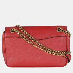 Prada Red Pattina Saffiano Flap