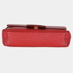 Prada Red Pattina Saffiano Flap
