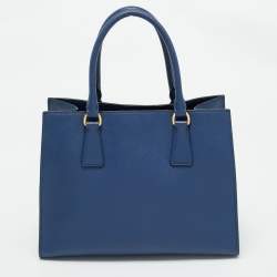 Prada Blue Saffiano Leather Tote