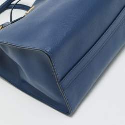 Prada Blue Saffiano Leather Tote