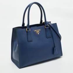 Prada Blue Saffiano Leather Tote