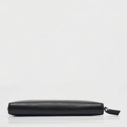 مملوكة مسبقًا Prada Black Saffiano Leather Zip Around Wallet