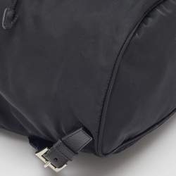 Pre Owned Prada Black Nylon Tessuto Flap Backpack